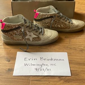Golden Goose - Size 39 Gold Glitter Mid Stars!
